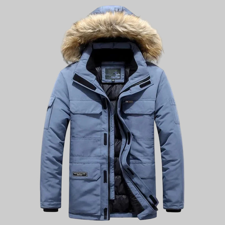 Premium Cotton Blend Fur Hooded Winter Jacket