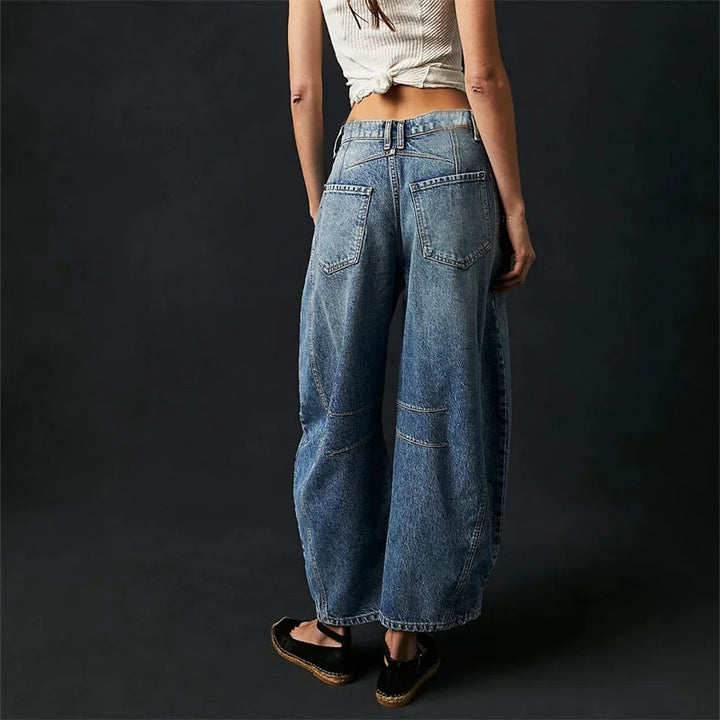 American Style Knee Splicing Denim Jeans