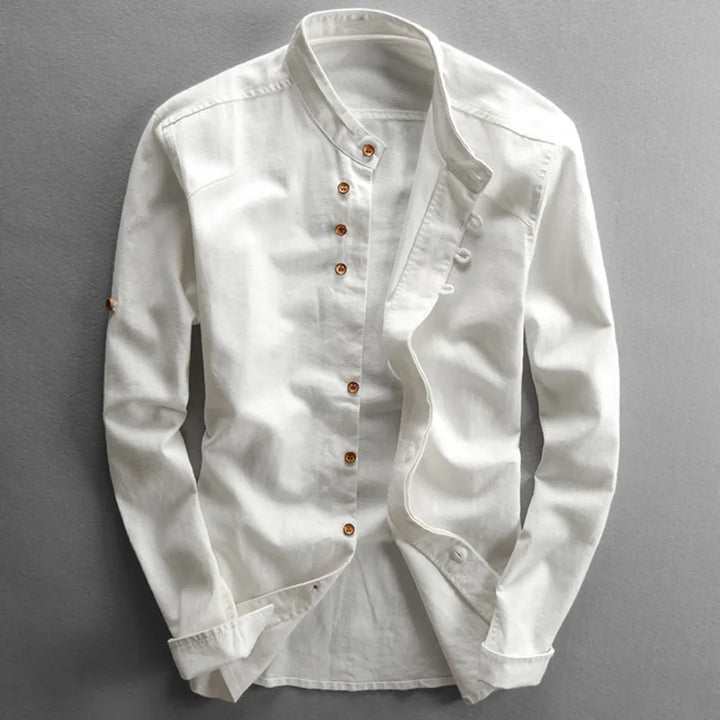 Fall Winter Stand Collar Long Sleeve Shirt