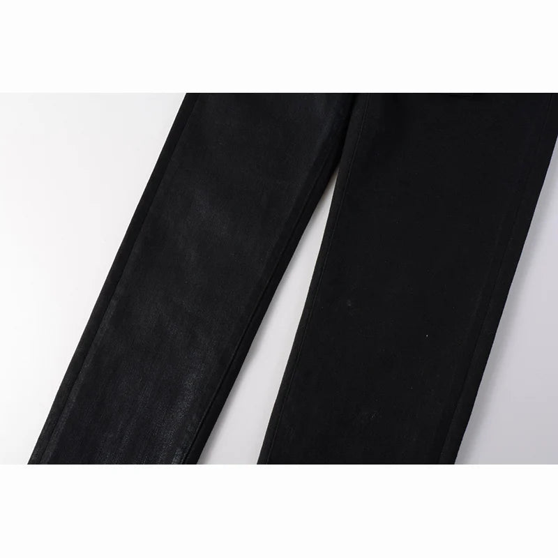 American Distressed Coated Blank Stretch Skinny Jeans