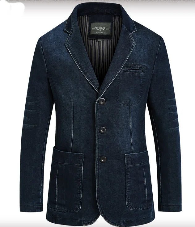 SlimFit Denim Blazer Jacket