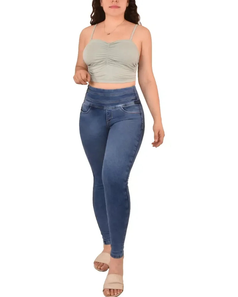 High Waisted Skinny Pants Side Zipper