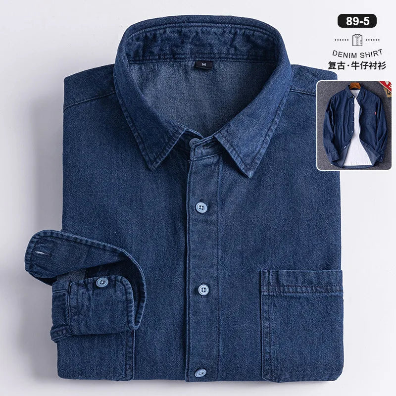 Retro Cotton Washed Denim Shirt
