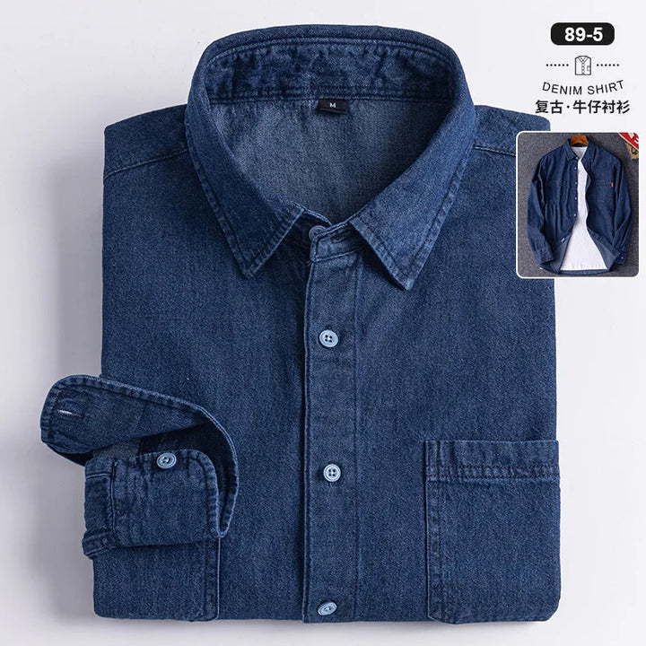 Retro Cotton Washed Denim Shirt