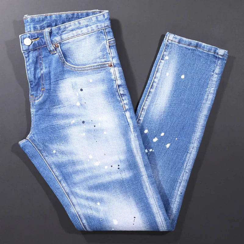 Retro  Slim Fit Ripped Jeans