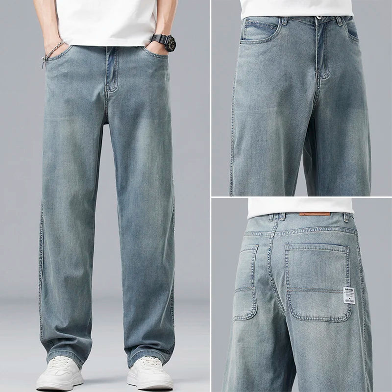 Men's Ultra-Thin Straight Denim Jeans