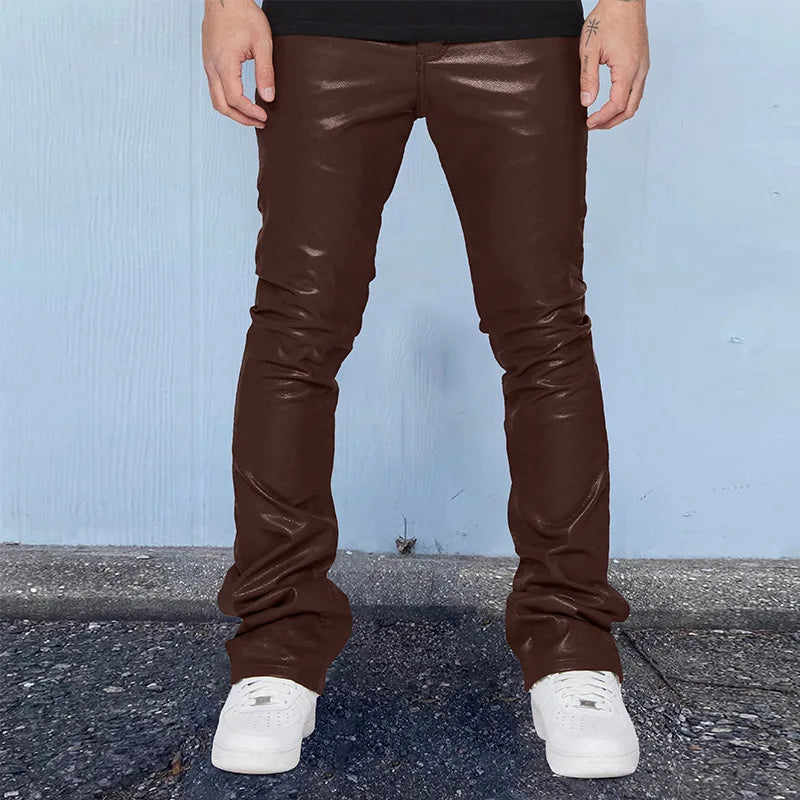 DIEGO | Retro Slim Fit Leather Pants