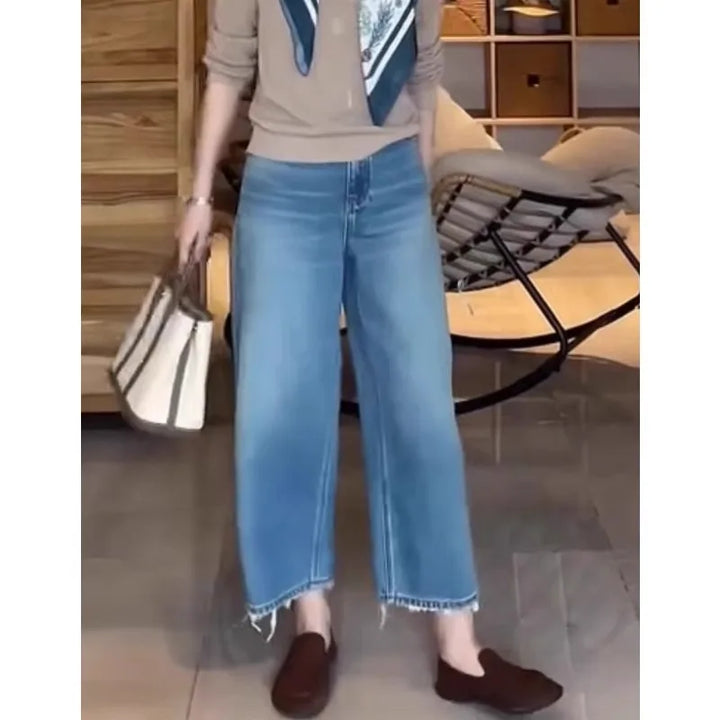 Slim Fit Pear Shape Nine-Leg Jeans