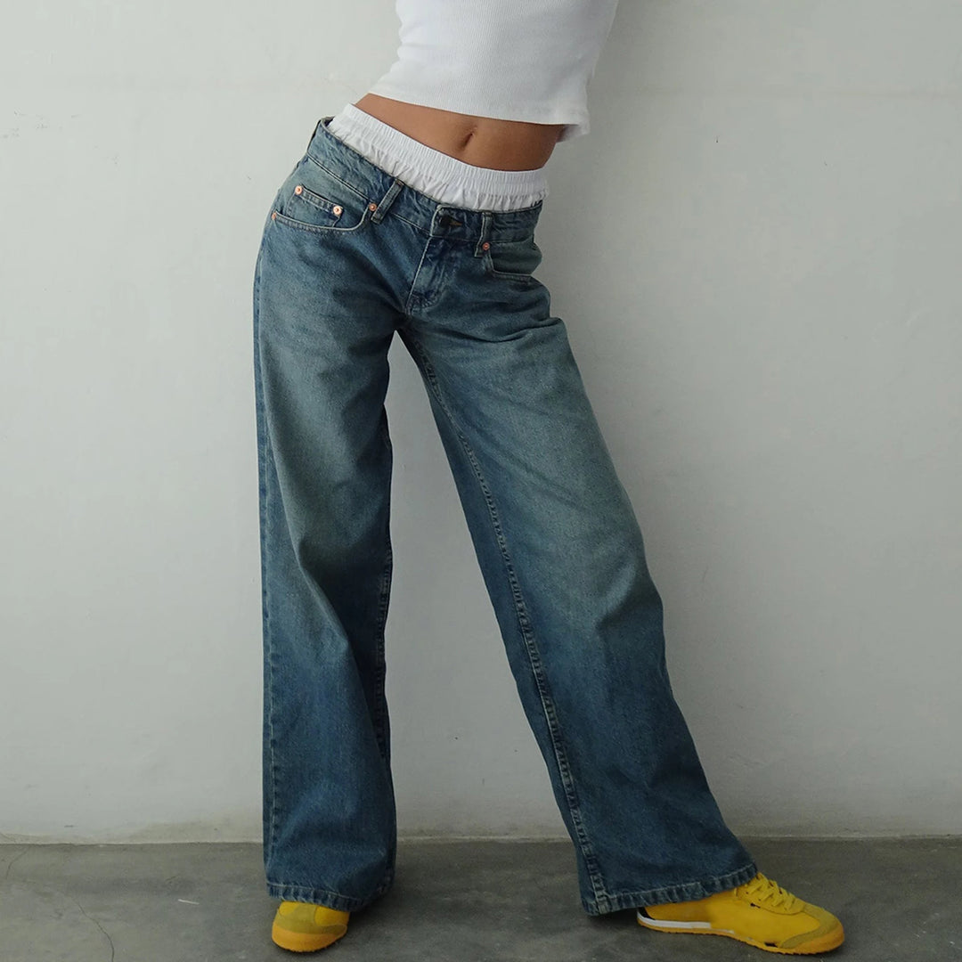 Trendy Y2K Baggy Low Rise Jeans