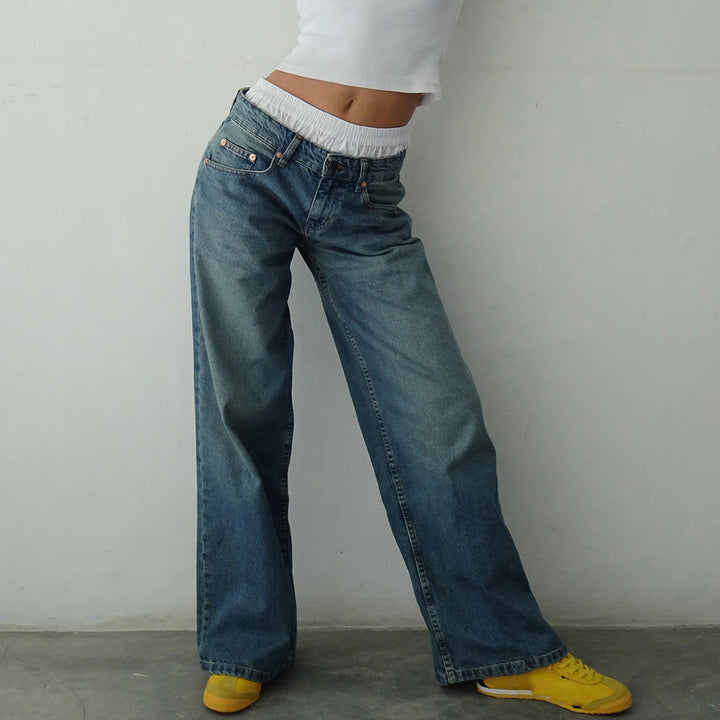 Trendy Y2K Baggy Low Rise Jeans