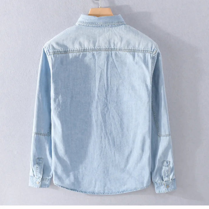Vintage Long Sleeve Slim Fit Denim Shirt