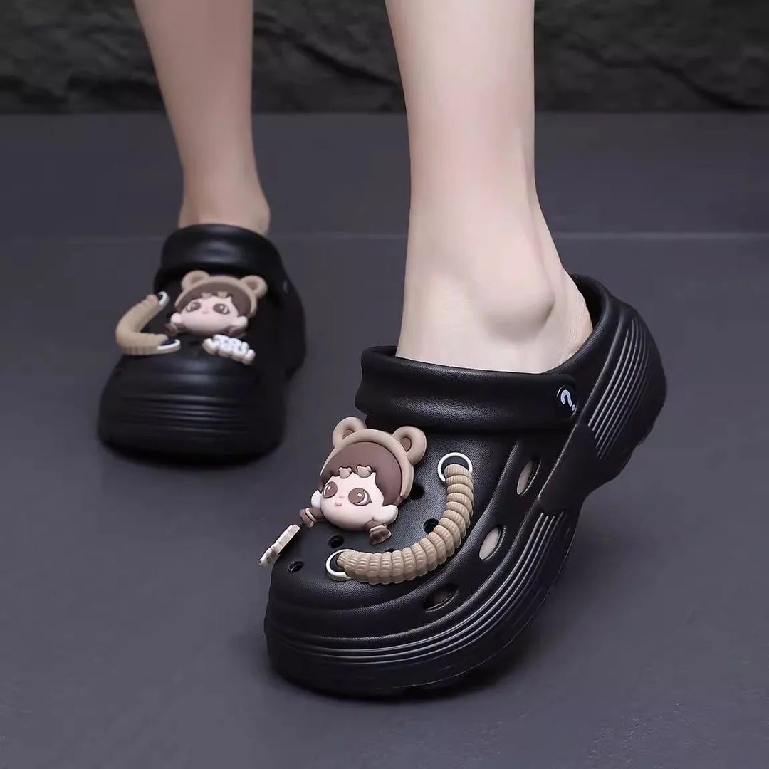 Summer Women's Cute Platform Sandals - Breathable Thick Sole Slippers for Beach