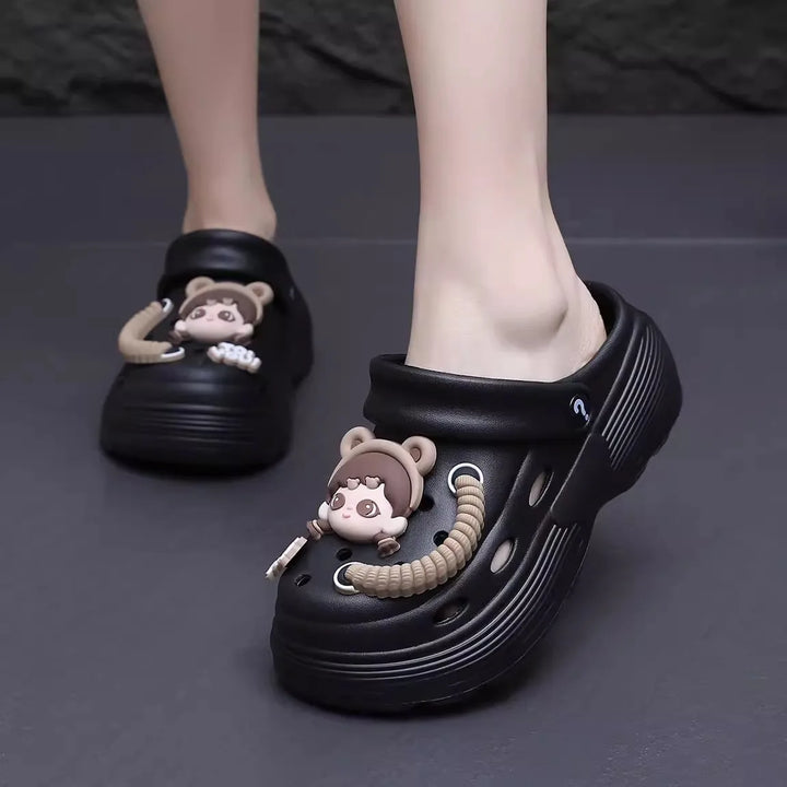 Summer Women's Cute Platform Sandals - Breathable Thick Sole Slippers for Beach