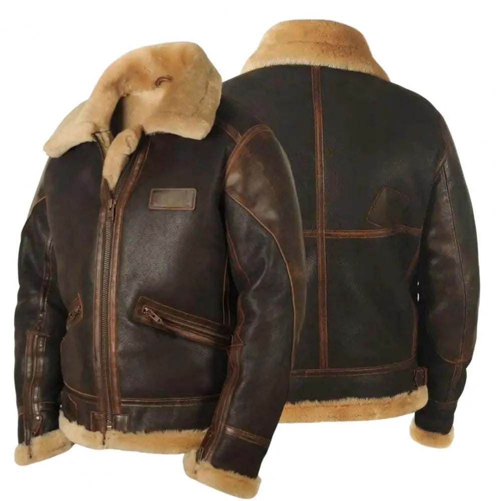 GREG MADSEN™|Plush Velvet Thick Leather Jacket