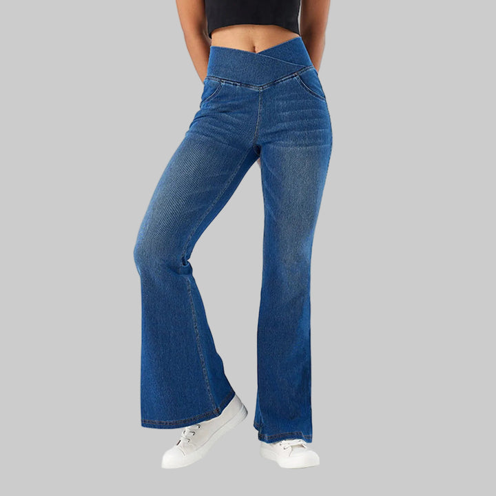 Stretch Denim Flared Denim Jeans