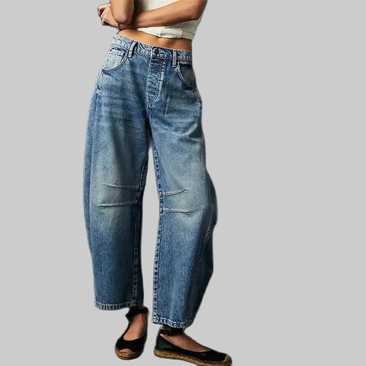 American Style Knee Splicing Denim Jeans