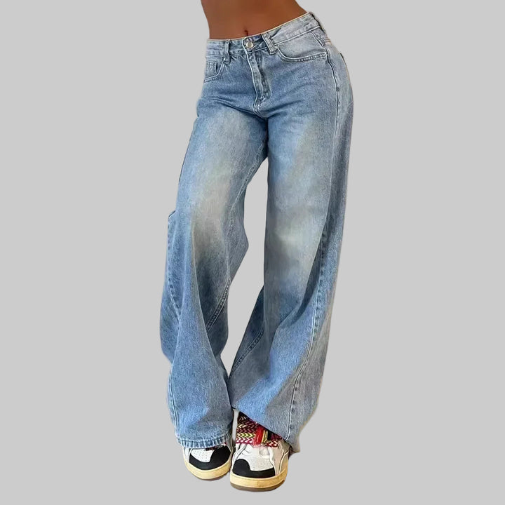 American Retro High-Waisted Wide-Leg Jeans