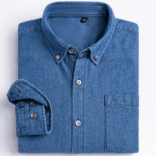 100% Cotton Long Sleeve Western Denim Shirt