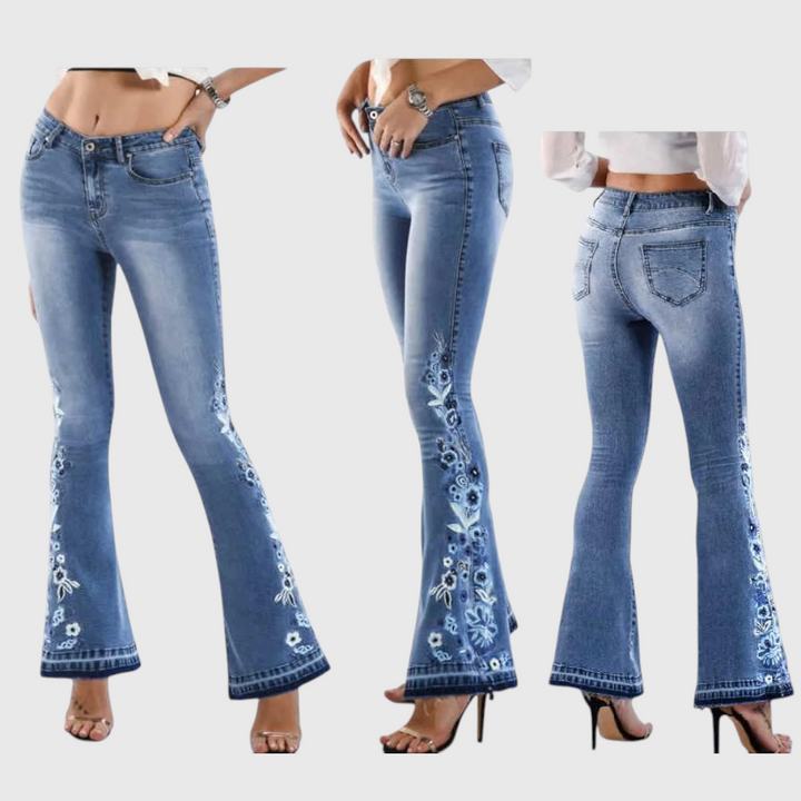Flared Jeans with Embroidery