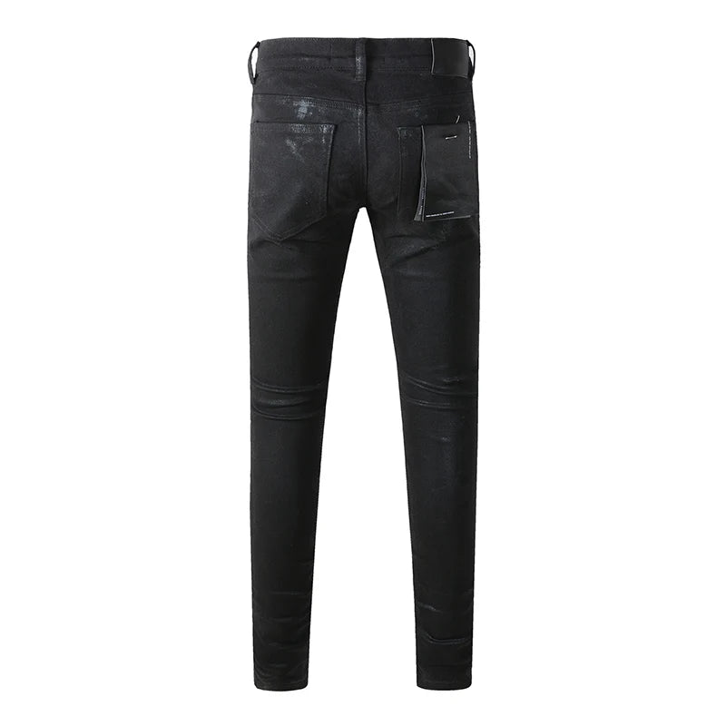 American Distressed Coated Blank Stretch Skinny Jeans