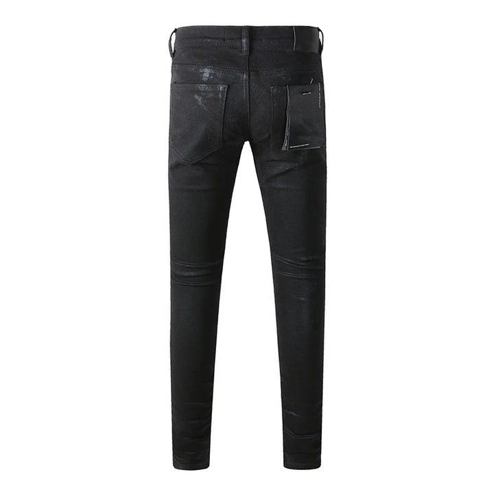 American Distressed Coated Blank Stretch Skinny Jeans