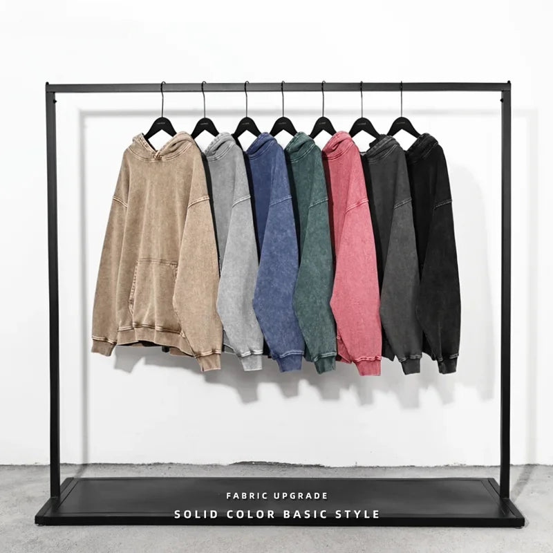 High Street Heavy Weight Washed Cotton Hoodies