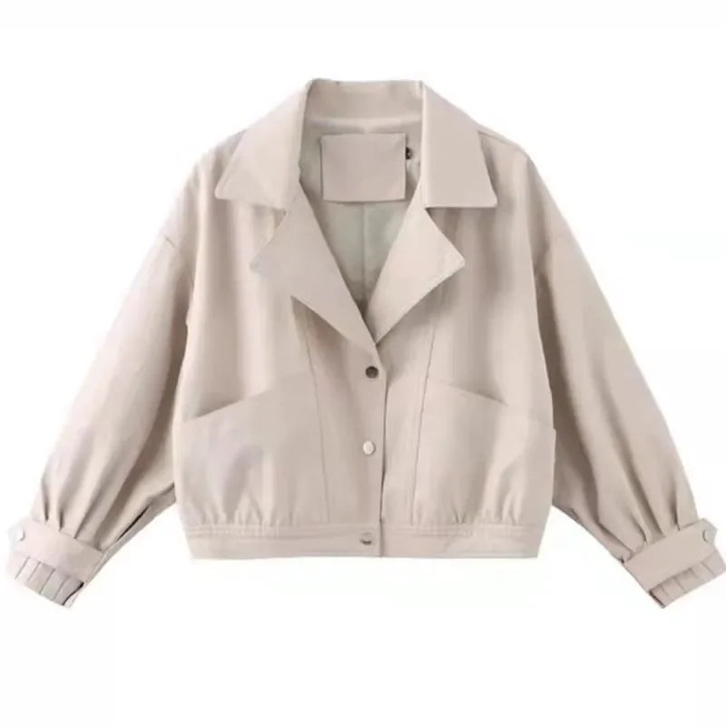 Short PU Leather Motorcycle Jacket