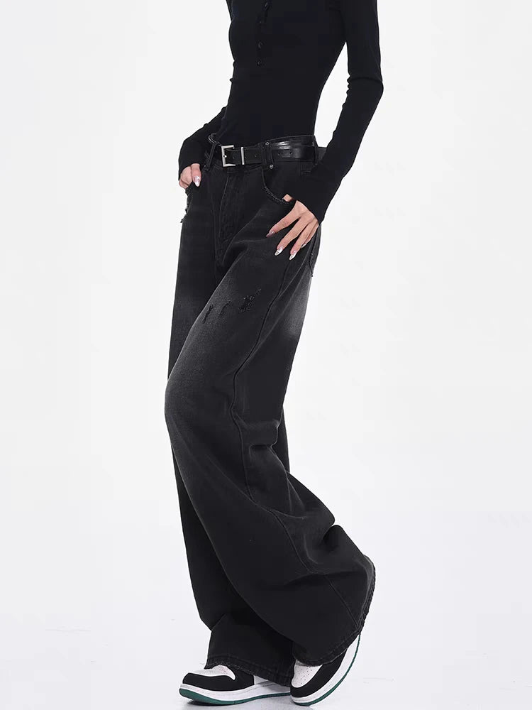 Street Style High Waist Wide-leg Jeans