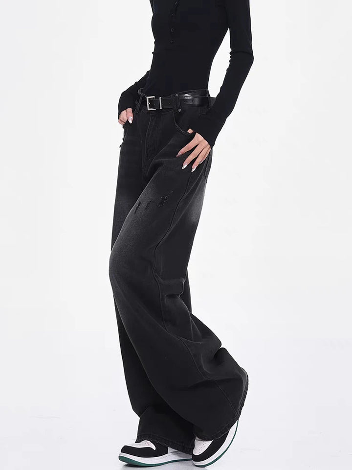 Street Style High Waist Wide-leg Jeans