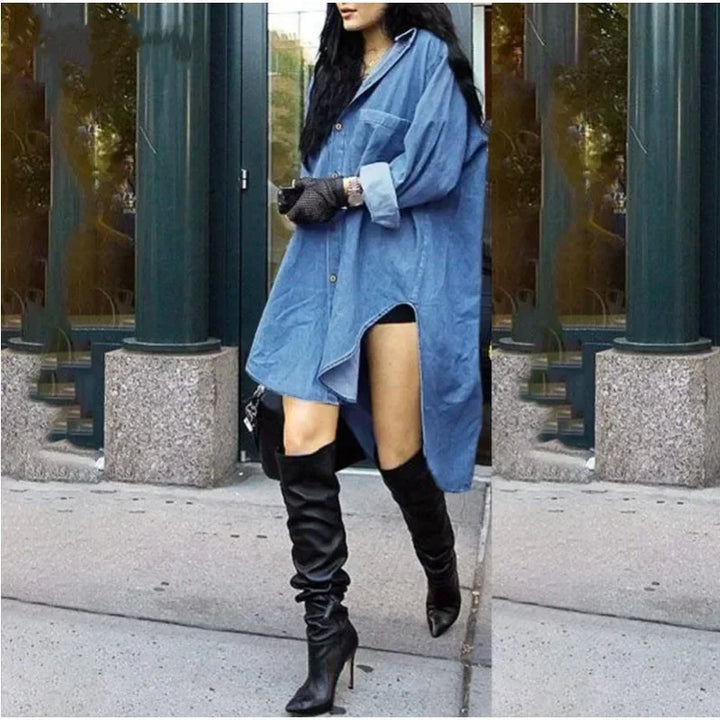 Casual Long Sleeve Irregular Denim Jacket