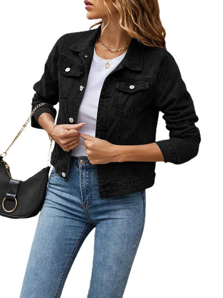 Solid Color Denim Jacket