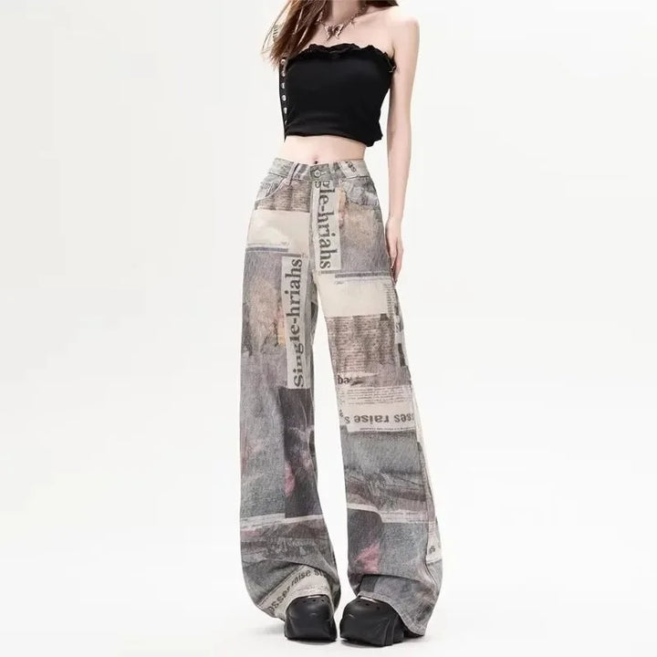 Chic American Wide-Leg Floor-Length Cargo Pants