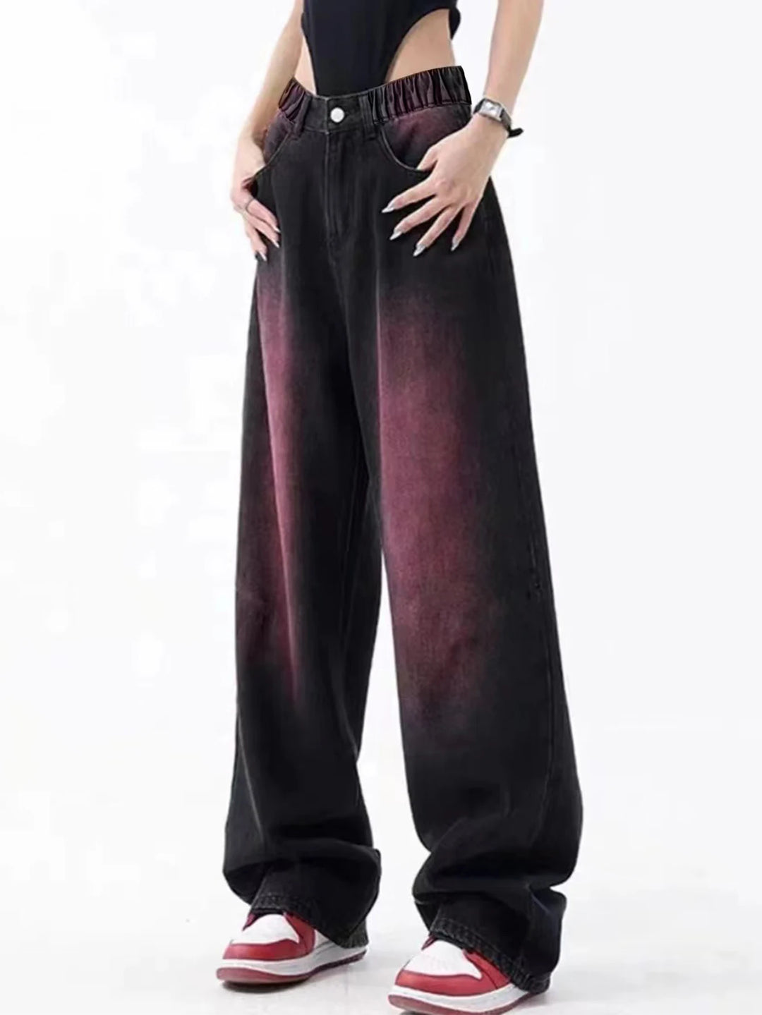 Trendy Black Gradient Jeans for Teens