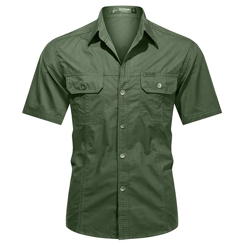 Quick-Dry Short Sleeve Army Hiking Cargo Shirt