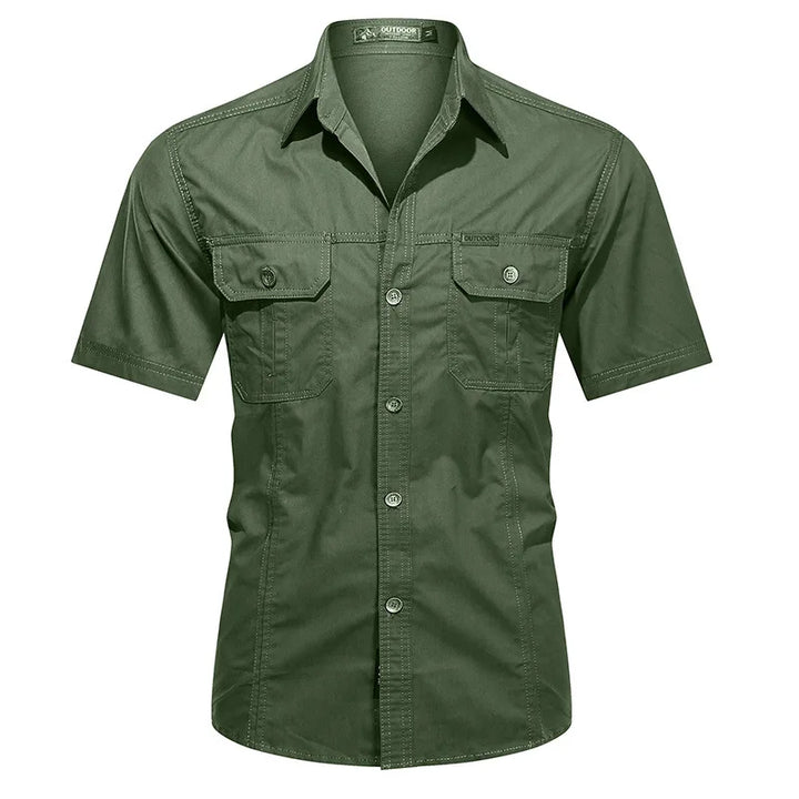 Quick-Dry Short Sleeve Army Hiking Cargo Shirt