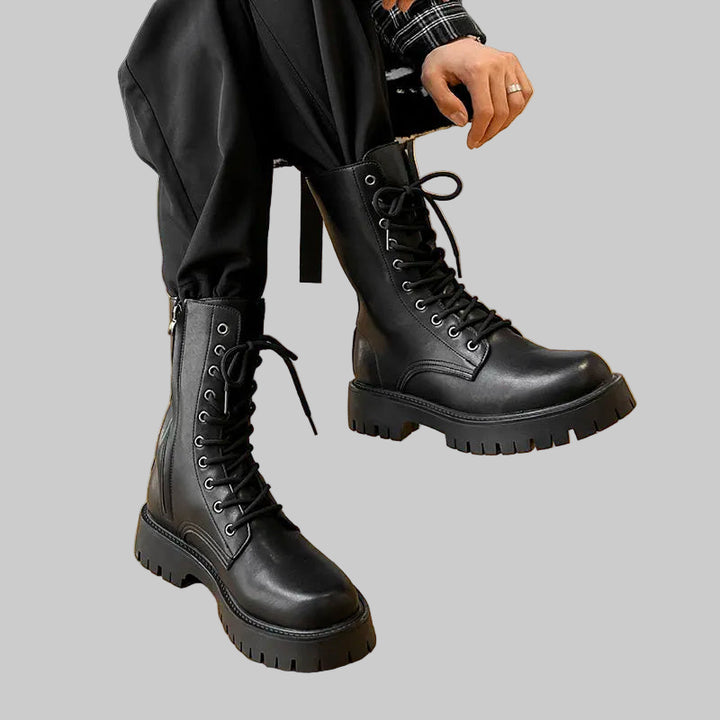LMQ British Style Leather Chelsea Motorcycle Boots