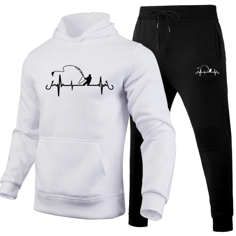 Printed Tracksuit Hoodie Sweatpants Set