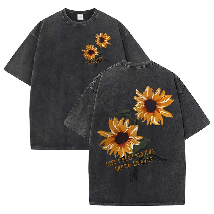 Lift Is Good Soft Cotton Sunflower Print T-Shirt