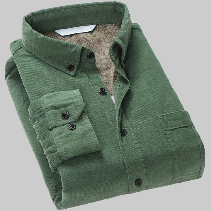 Thick Fleece-Lined Cotton Corduroy Winter Shirt