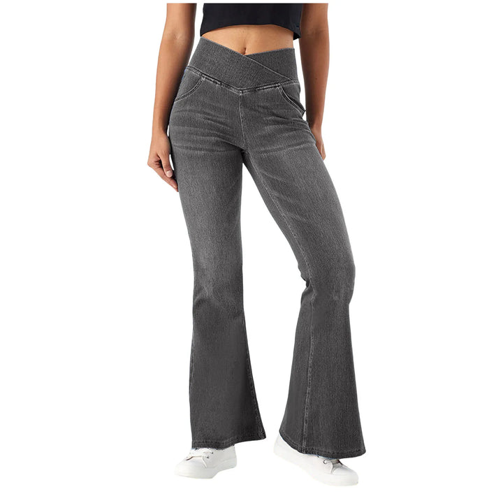 Stretch Denim Flared Denim Jeans