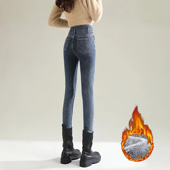 Chic Plush Thermal Straight Winter Jeans