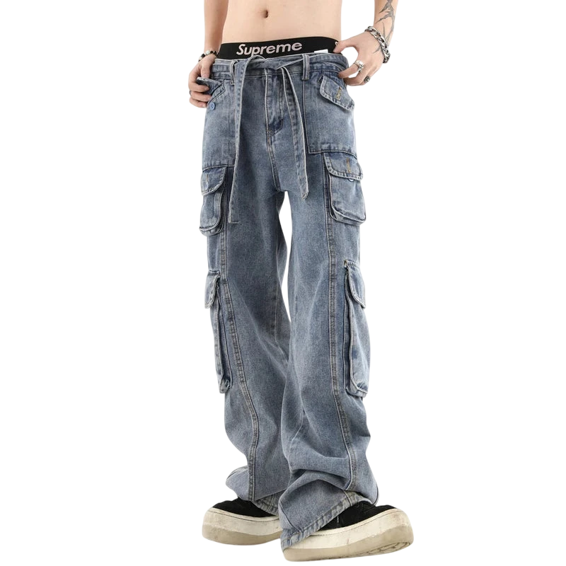 American Stereoscopic Multi-Pocket Jeans