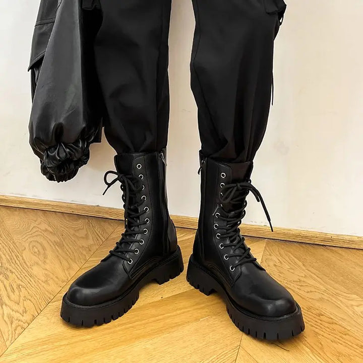 LMQ British Style Leather Chelsea Motorcycle Boots