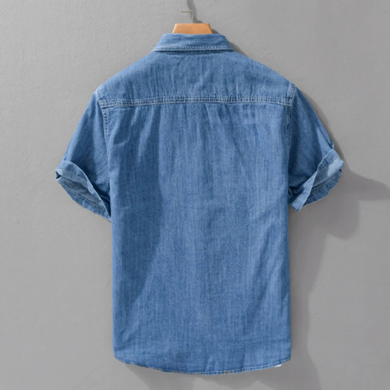 Lightweight Short-Sleeve Denim Shirt
