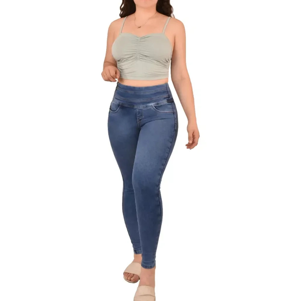 High Waisted Skinny Pants Side Zipper
