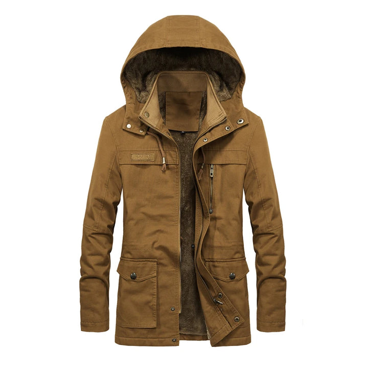 Thick Cotton Padded Multi-Pocket Military Cargo Parka