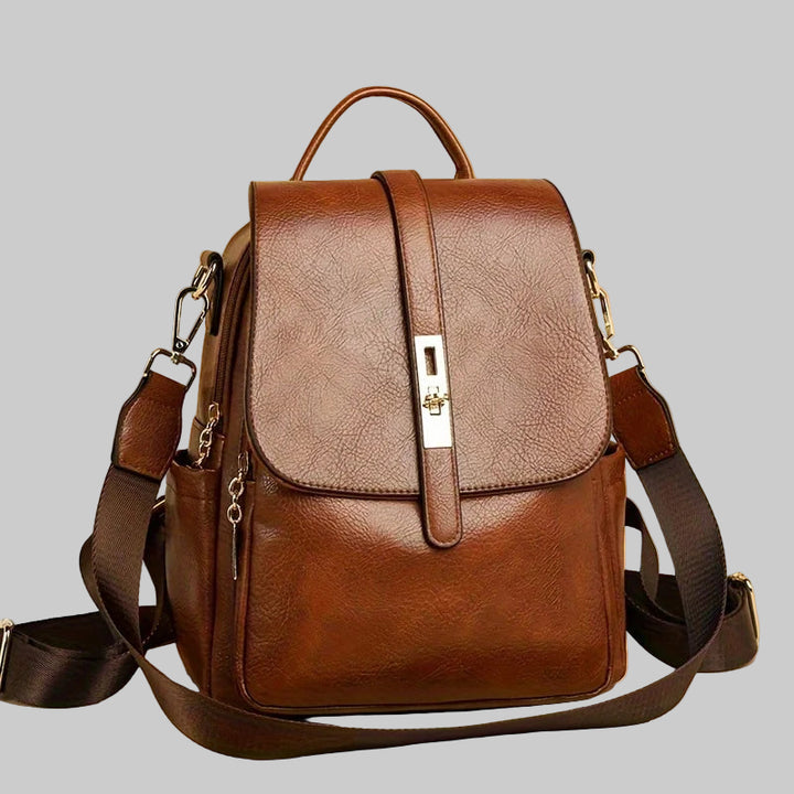 Vintage Anti-Theft Leather Backpack