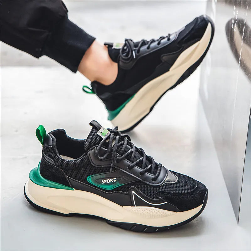 Lightweight Color-Cord Lace-Up Sneakers