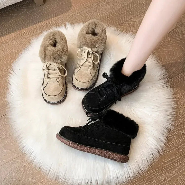 Waterproof Zipper Soft Fur Winter Boots