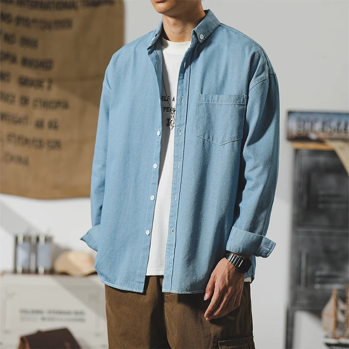 Retro Japanese Korean Style Denim Shirt